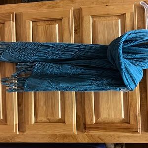 blue scarf, not sure where it’s from